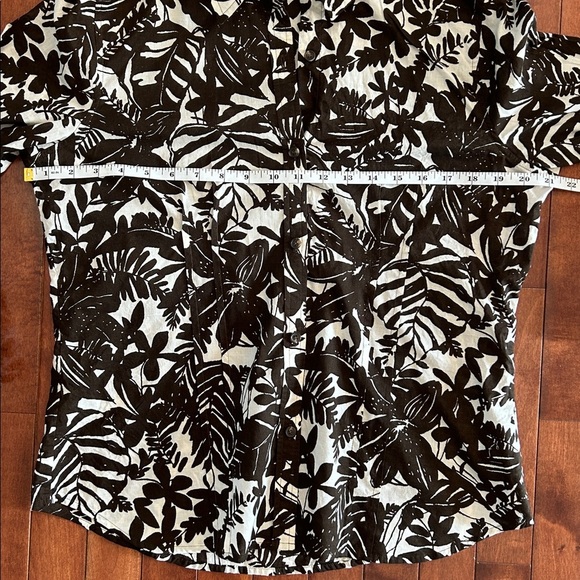 Liz Claiborne Brown Floral Button Down Shirt Top Size Large - Picture 9 of 11